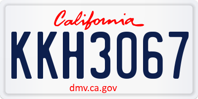 CA license plate KKH3067