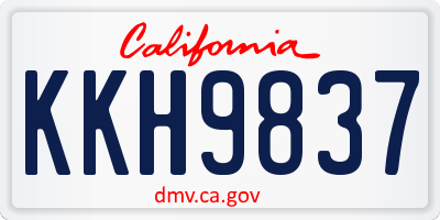 CA license plate KKH9837