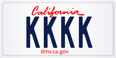 CA license plate KKKK