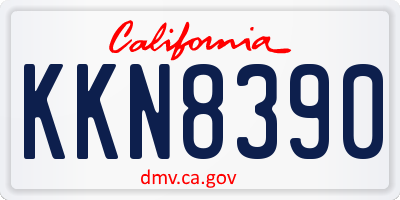 CA license plate KKN8390