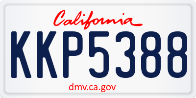 CA license plate KKP5388