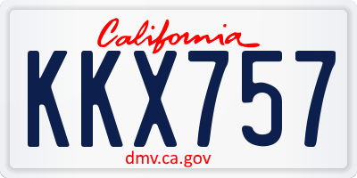 CA license plate KKX757