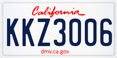 CA license plate KKZ3006