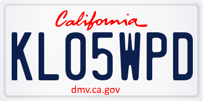 CA license plate KL05WPD