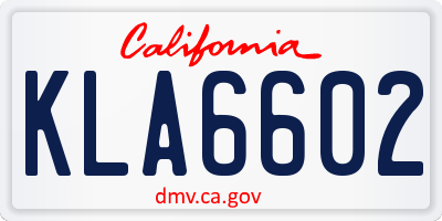 CA license plate KLA6602