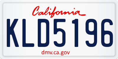 CA license plate KLD5196