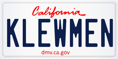 CA license plate KLEWMEN