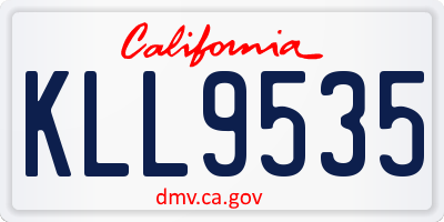 CA license plate KLL9535