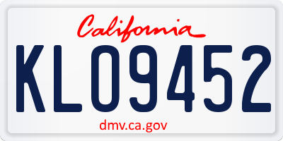 CA license plate KLO9452