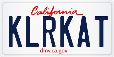 CA license plate KLRKAT