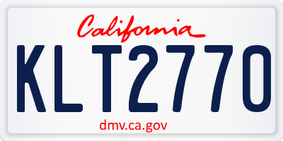 CA license plate KLT2770