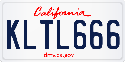 CA license plate KLTL666