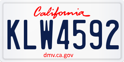 CA license plate KLW4592