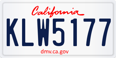 CA license plate KLW5177