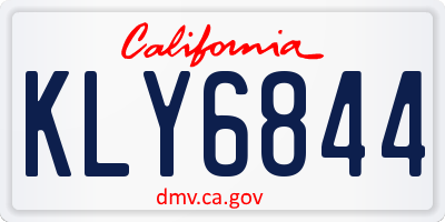 CA license plate KLY6844