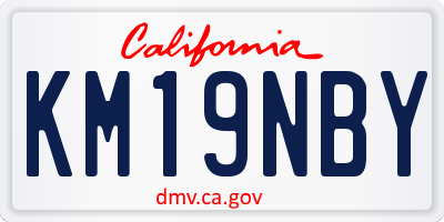 CA license plate KM19NBY