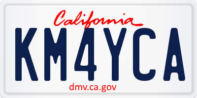 CA license plate KM4YCA