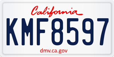 CA license plate KMF8597