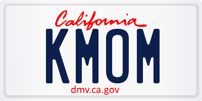 CA license plate KMOM