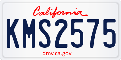 CA license plate KMS2575