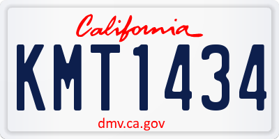 CA license plate KMT1434