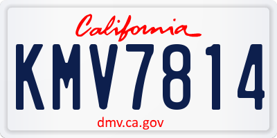 CA license plate KMV7814