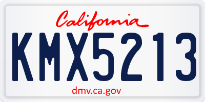 CA license plate KMX5213