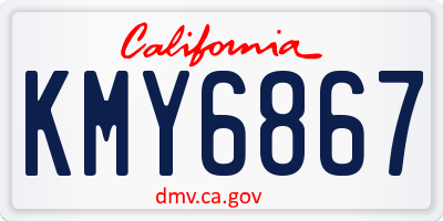 CA license plate KMY6867