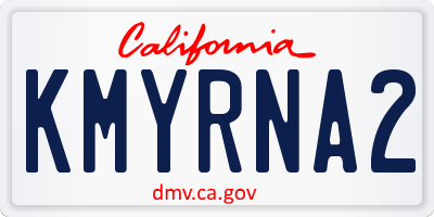 CA license plate KMYRNA2