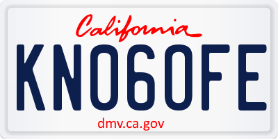 CA license plate KN06OFE