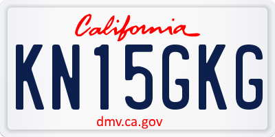 CA license plate KN15GKG