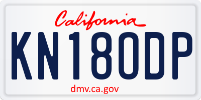 CA license plate KN18ODP