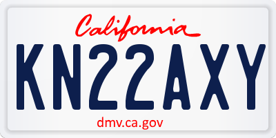 CA license plate KN22AXY