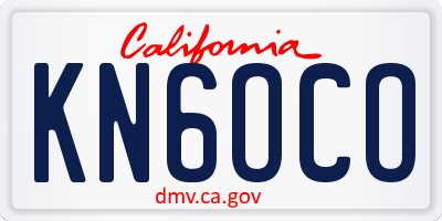 CA license plate KN6OCO