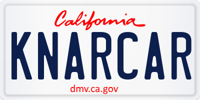 CA license plate KNARCAR