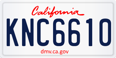 CA license plate KNC6610