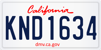 CA license plate KND1634