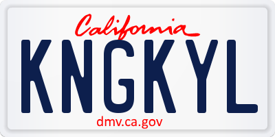 CA license plate KNGKYL