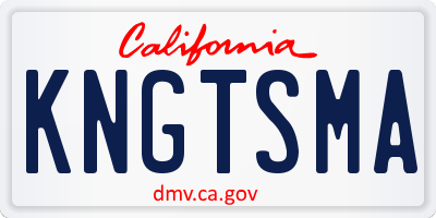 CA license plate KNGTSMA