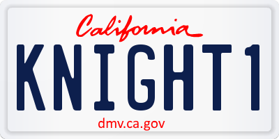 CA license plate KNIGHT1