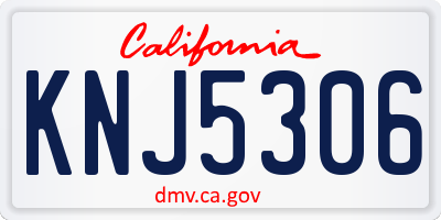 CA license plate KNJ5306