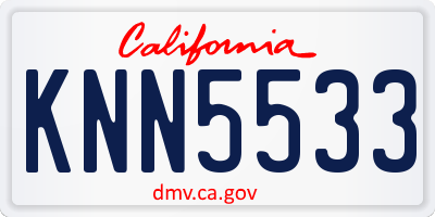 CA license plate KNN5533