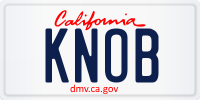 CA license plate KNOB