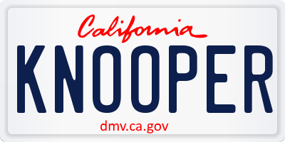 CA license plate KNOOPER