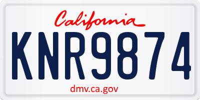 CA license plate KNR9874