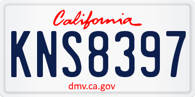 CA license plate KNS8397