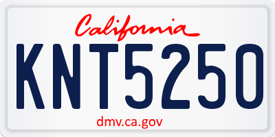 CA license plate KNT5250