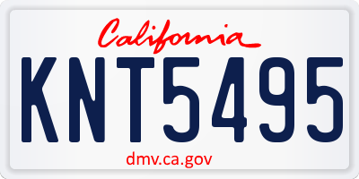 CA license plate KNT5495