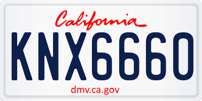 CA license plate KNX6660