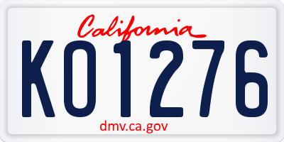 CA license plate KO1276